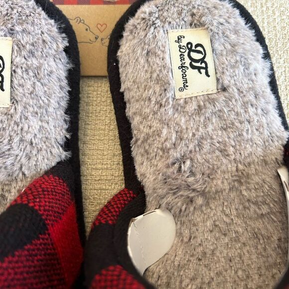 Dearfoams Women's Buffalo Check Mama Bear Mom Clog House Slippers NWT - Picture 7 of 9
